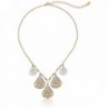 1928 Jewelry Filigree Teardrop Collar Adjustable Necklace- 16" - Gold-Tone/Silver-Tone - CB11NHGS3P5