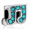 LovelyJewelry Blue Crystal Birthstones Music Note Beads For Chamilia Biagi Charm Bracelet - C811RB3LQC7