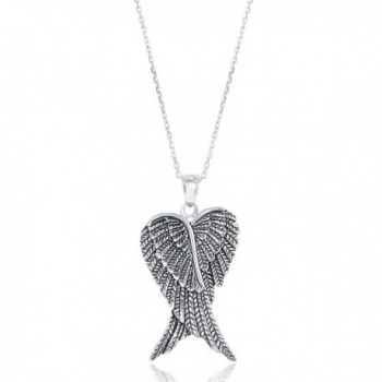 Sterling Silver Double Angel Pendant - Silver - CW11RWUUSXR