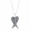 Sterling Silver Double Angel Pendant - Silver - CW11RWUUSXR