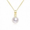 White Freshwater Cultured Pearl Pendant Necklace 18" - CR183GNDNST