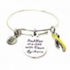 Proud Mom Of A Child With Down Syndrome With Awareness Ribbon Single Stacker Bracelet - C812J2A9U19