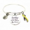 Proud Mom Of A Child With Down Syndrome With Awareness Ribbon Single Stacker Bracelet - C812J2A9U19