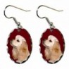 Canine Designs Cocker Spaniel Scalloped Edge Oval Earrings - C1117521DNL
