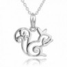 925 Sterling Silver Open Squirrel Pendent Necklace- 18" - CZ12EAFQPHD