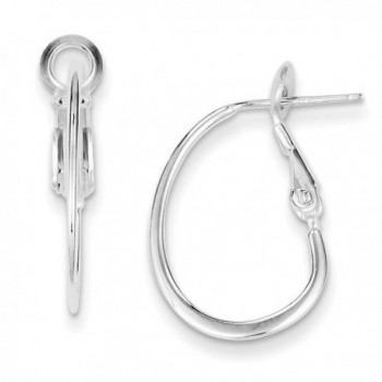 925 Sterling Silver Polished Omega Clip Back Hoop Earrings 1.2mm x 22mm - C811FW52B25