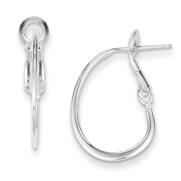 925 Sterling Silver Polished Omega Clip Back Hoop Earrings 1.2mm x 22mm - C811FW52B25