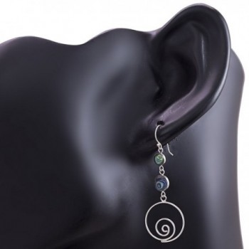 Sterling Silver Natural Abalone Earrings in Women's Drop & Dangle Earrings