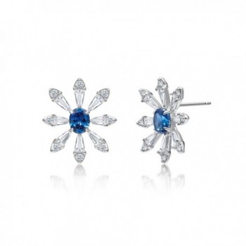 MIYUMIRO Women's Royal Flora Stud Earrings - Royal Blue Collection - CV12N0D7F87