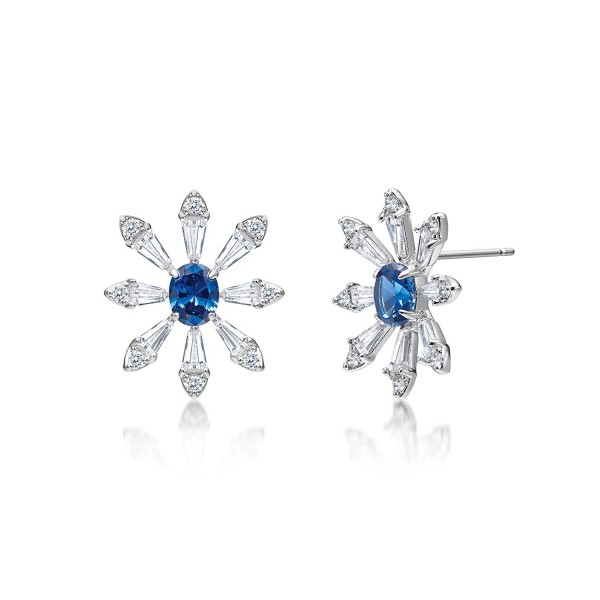 MIYUMIRO Women's Royal Flora Stud Earrings - Royal Blue Collection - CV12N0D7F87