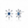MIYUMIRO Women's Royal Flora Stud Earrings - Royal Blue Collection - CV12N0D7F87