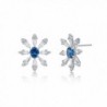 MIYUMIRO Women's Royal Flora Stud Earrings - Royal Blue Collection - CV12N0D7F87