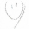 Affordable Iridescent Color Rhinestone Crystal Bridesmaid 3 Bridal Necklace- Earring- Bracelet Set Silver Tone I6 - CZ12HCMFOFL