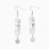 Winter Ice Cube Snowman Dangle Earrings Jewelry - CV128SNV02T