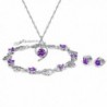 Sterling Necklace Matching Earrings Bracelet - Purple - CE12F2PFGML