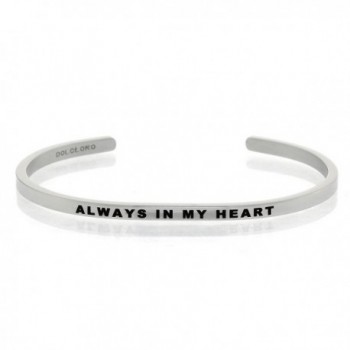 Mantra Phrase: ALWAYS IN MY HEART - 316L Surgical Steel Cuff Band - C912NG776AP