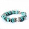 YAZILIND Jewelry Blue Beads Bracelet Ethnic Stretch Bangle for Women vintage - CQ11JATY8M9