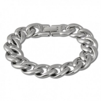 Amello stainless steel chunky curb bracelet- stainless steel elements shiny- 7.08 inch- original Amello ESAX18J8 - C911LBTO7R3