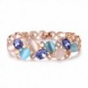 Mytys Rose 16K Gold Plated Bangle Opal and Crystal Beads Bracelets for Women - CN183LEGGUE