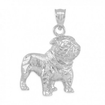 Polished Sterling English Bulldog Necklace