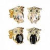 Felicelia Classic Gold Plated Owl Cubic Zirconia Crystal Stud Earrings For Women Girls Fashion Jewelry - CK184TD7NZ4