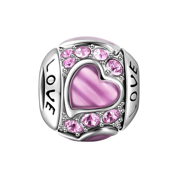 SOUFEEL "Pink Love" Charm Heart Shaped Swarovski 925 Sterling Silver Charms For Bracelets and Necklaces - CT12GBA1KRF