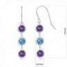 Purple Amethyst Sterling Stone Earrings