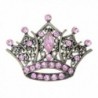 Alilang Antique Golden Tone Pink Rhinestones Vintage Princess Queen Crown Brooch Pin - CA112TAYTEN