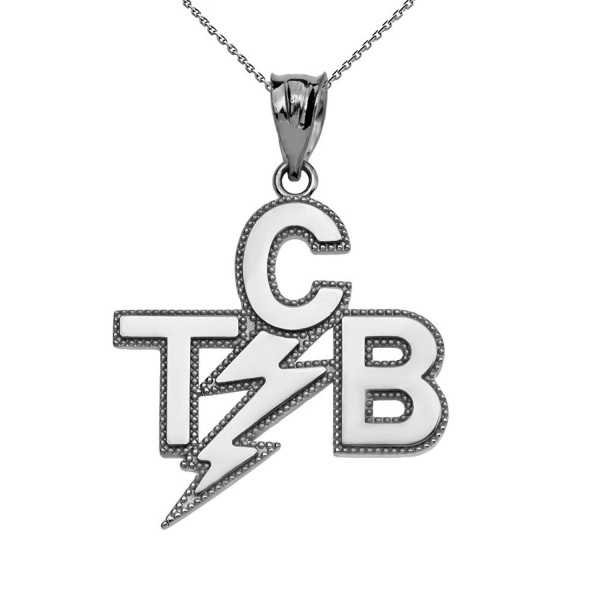 Taking Care of Business In A Flash (TCB) Sterling Silver Pendant Necklace- 22" - CJ186OTA604