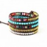 Leather Bracelet Synthetic Turquoise Mixed Colorful