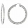 Stainless Steel Flat Hoop Earrings 2 1/2 inch Round 4 mm wide Candy Stripe Pattern Light Weightt - CV110S70BU1