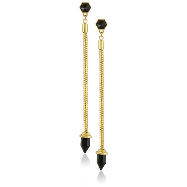 CC Skye 12k Gold-Plated The Retro Black Onyx Drop Earrings - CQ11X60JQUN