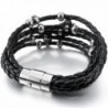 INBLUE Stainless Genuine Leather Bracelet in Women's Cuff Bracelets