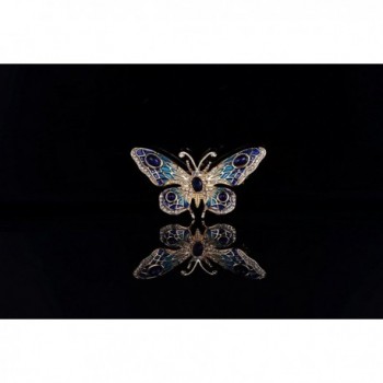 Plated Painted Crystal butterfly Brooch in Women's Brooches & Pins