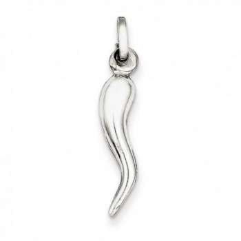 .925 Sterling Silver Italian Horn Charm - C2113PTBRCF