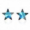 Prism Blue Fashion Crystal Star .925 Sterling Silver Stud Earrings - CQ11OMPMAIP