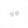 White Faux Pearl Ball Earrings Studs In 4MM 6MM 8MM 12MM - CN12O7EL81L