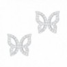 18k Gold Plated Cubic Zirconia Butterfly Stud Earrings - CB1263SGKBH