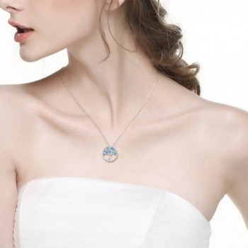 Birthstone Necklace Aquamarine Birthday Anniversary in Women's Collar Necklaces