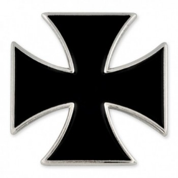 PinMart's Black Iron Cross Biker Enamel Lapel Pin - CB11PACAQ6V