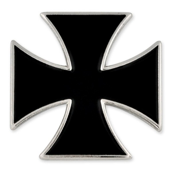 PinMart's Black Iron Cross Biker Enamel Lapel Pin - CB11PACAQ6V