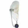 Zoe - Ear Cuff Chained to Leverback Earring Set w/blue Rhinstones - CG110KX81V9