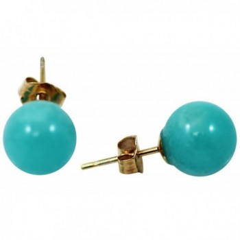 Peruvian Amazonite Stud Earrings Quality Yellow in Women's Stud Earrings