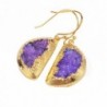 ZENGORI 1 Pair Gold Plated Half Moon Rainbow Druzy Geode Fishhook Dangle Earrings G0817 - C912M7G73PL