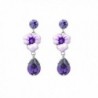 Glamorousky Purple Flower Earrings with Purple Austrian Element Crystal (4683) - CI118SOFPSJ