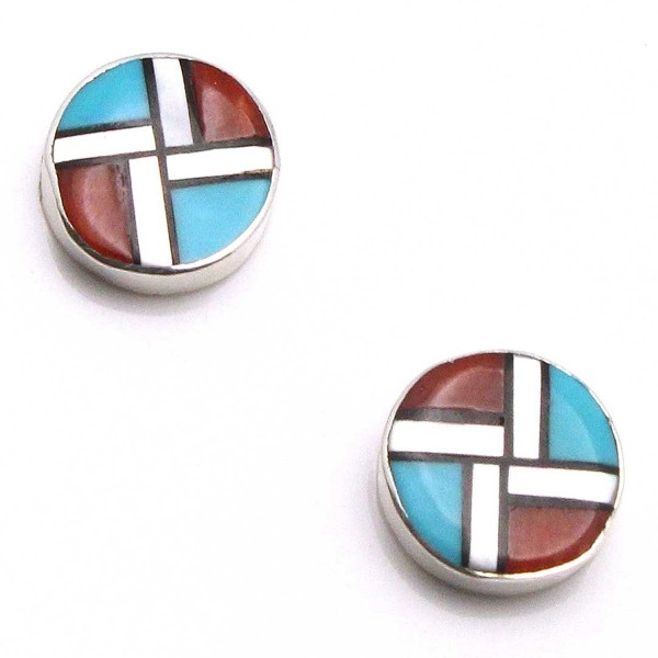 Zuni Multi-Stone Inlay Stud Earrings By Cheama - CI17WULZ5RL