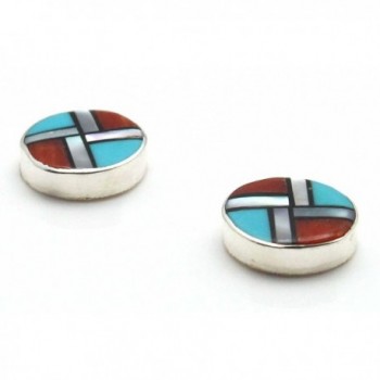 Zuni Multi Stone Inlay Earrings Cheama