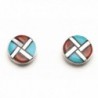 Zuni Multi Stone Inlay Earrings Cheama in Women's Stud Earrings