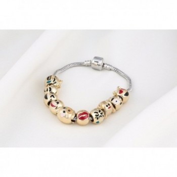 Faces Emoticon Charms Bracelet Interchangeable in Women's Strand Bracelets