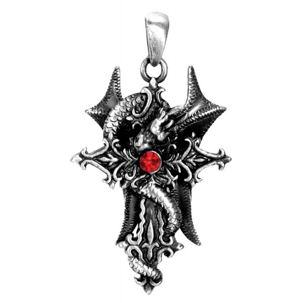 Dragon Gothic Cross Pendant Collectible Medallion Necklace Accessory - C4112T6CQVB
